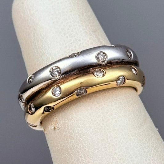 Two-Tone 14K Gold Diamond Ring