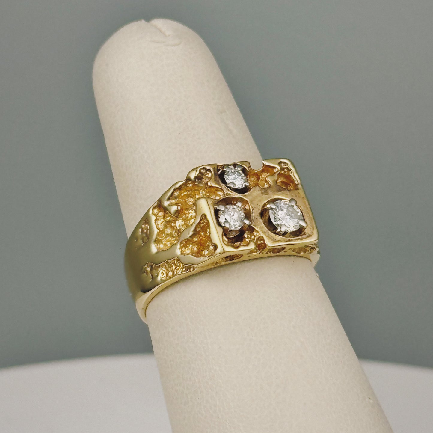 Nugget 14K Gold Diamond Ring