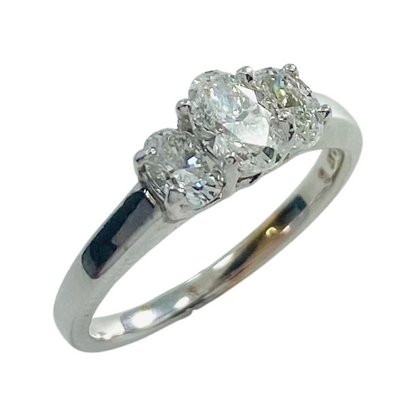 Past Present Future Princess Oval Ring (Platinum) (0.92 ct)