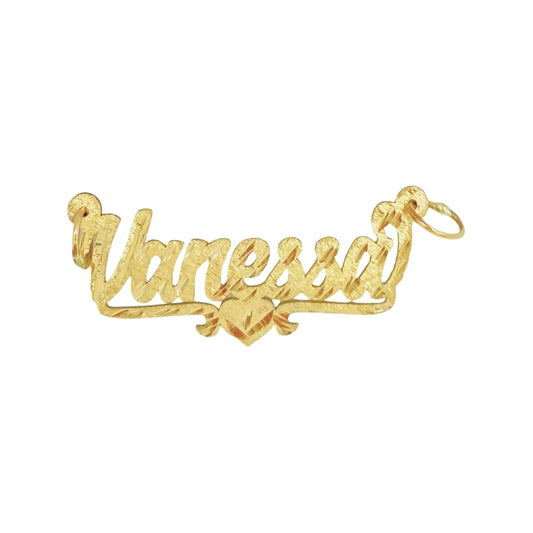 Heart Style Diamond Cut Script Nameplate