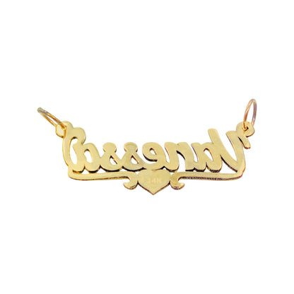 Heart Style Diamond Cut Script Nameplate